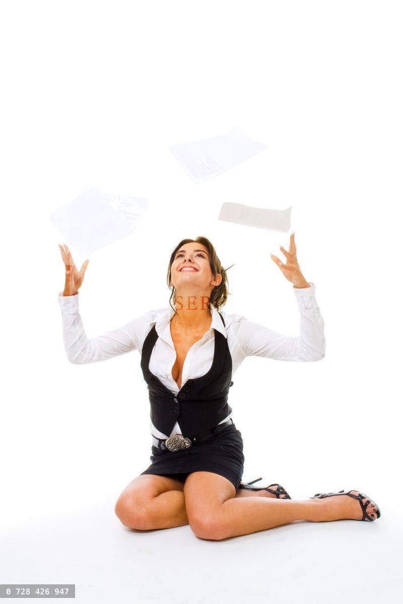 Woman throw away papers