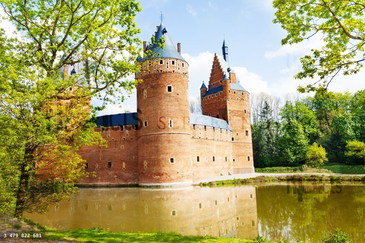 Beersel Castle, Brussels reflecting in river