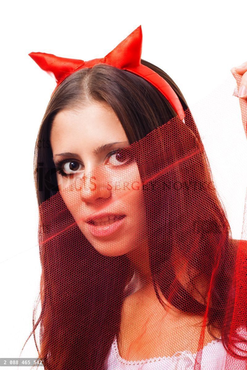 Woman with horns flirting
