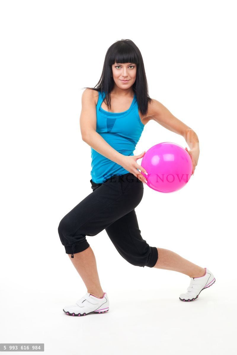 Woman exercise with ball