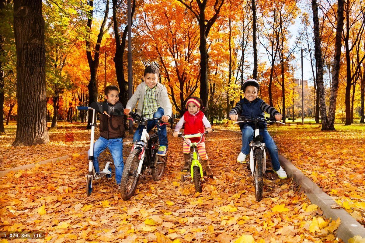 Four kids in the bikes