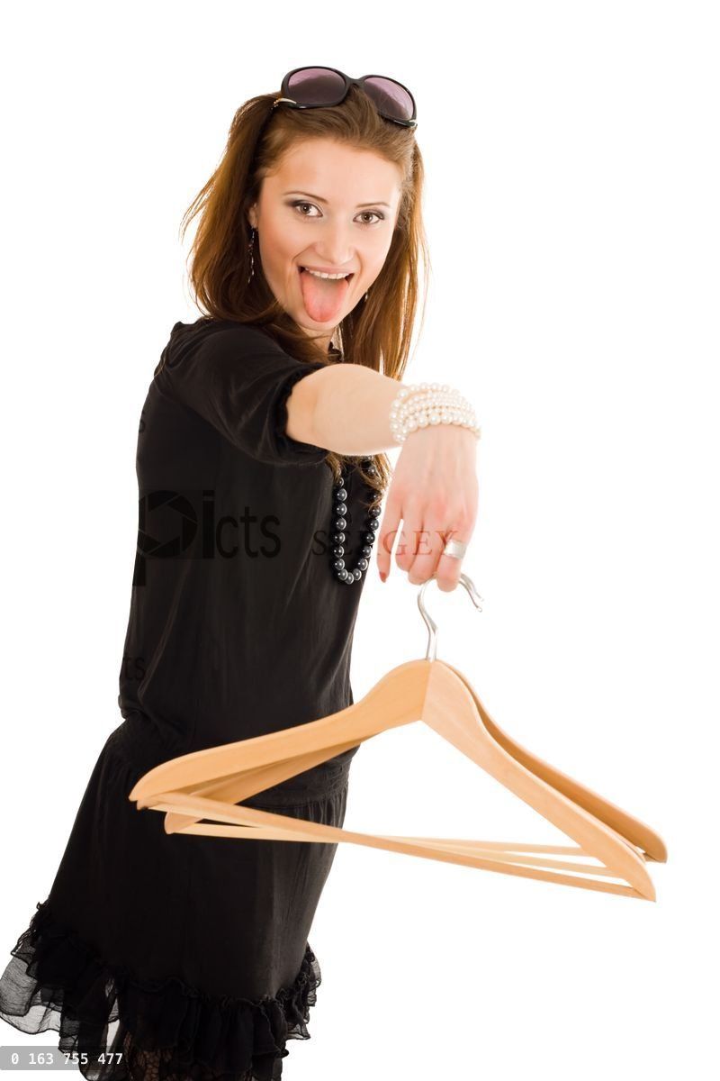 Crazy woman on sale holding hanger