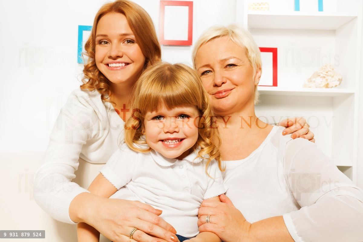 Mother dauhter and grandmother portrait