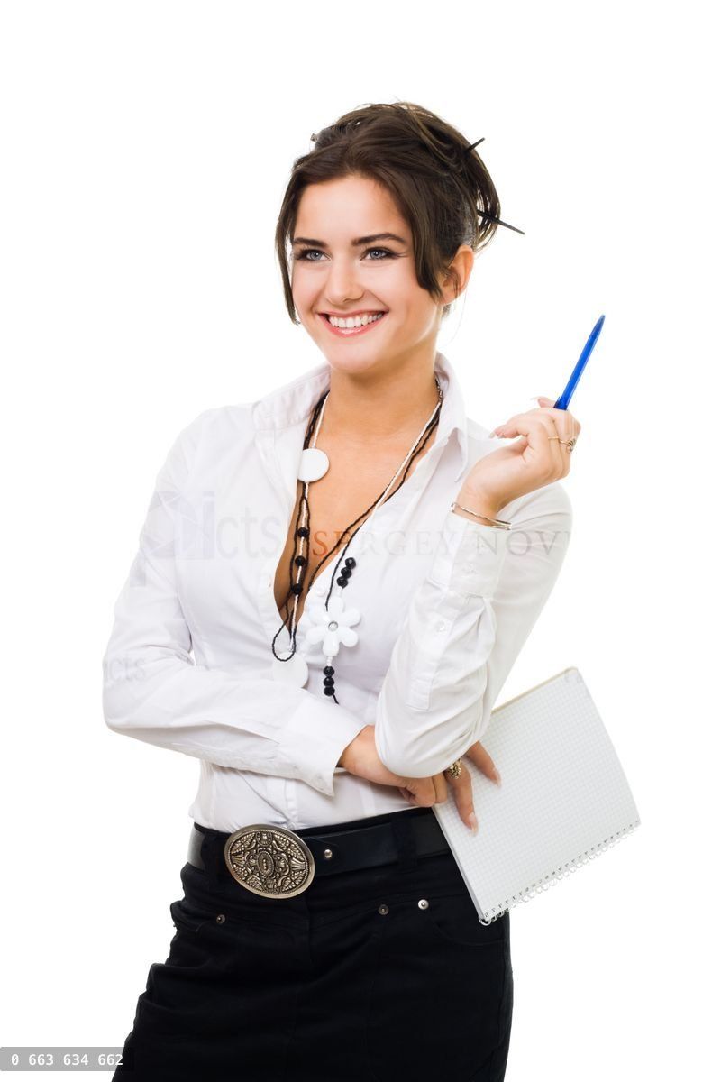 Woman with notepad and pen