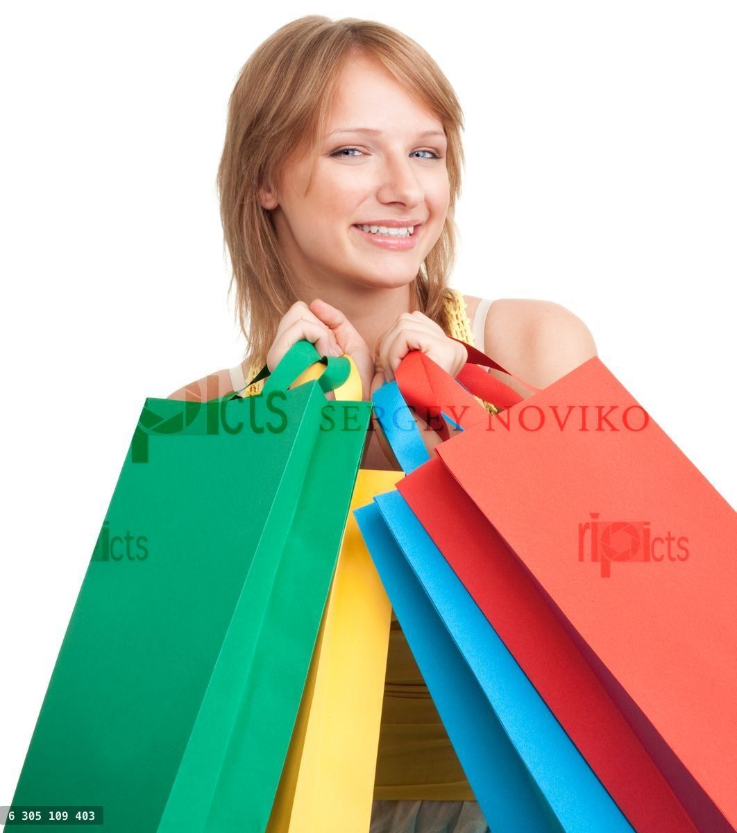 Woman smile with bags