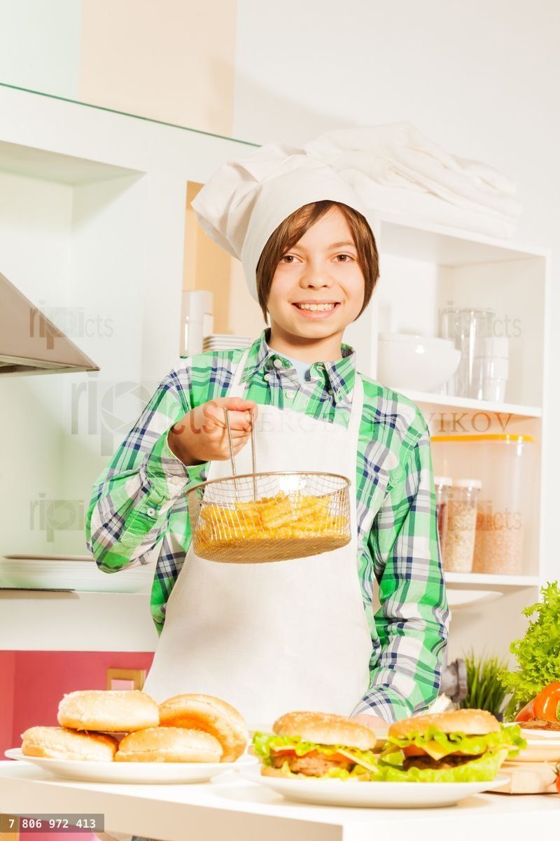 Young cook preparing traditional American food