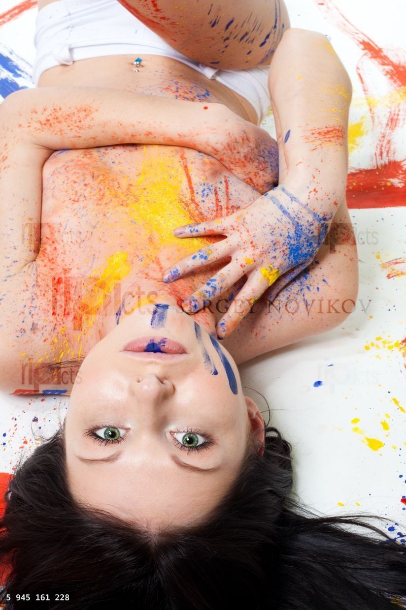 Woman painted with colors